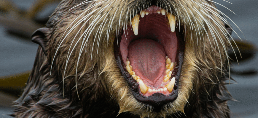 Sea Otter Teeth Robust Molars for Crushing Shellfish