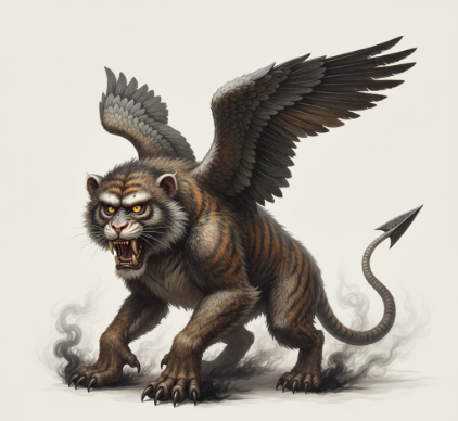 The Nue A Japanese Chimera with Tiger Fangs and Features